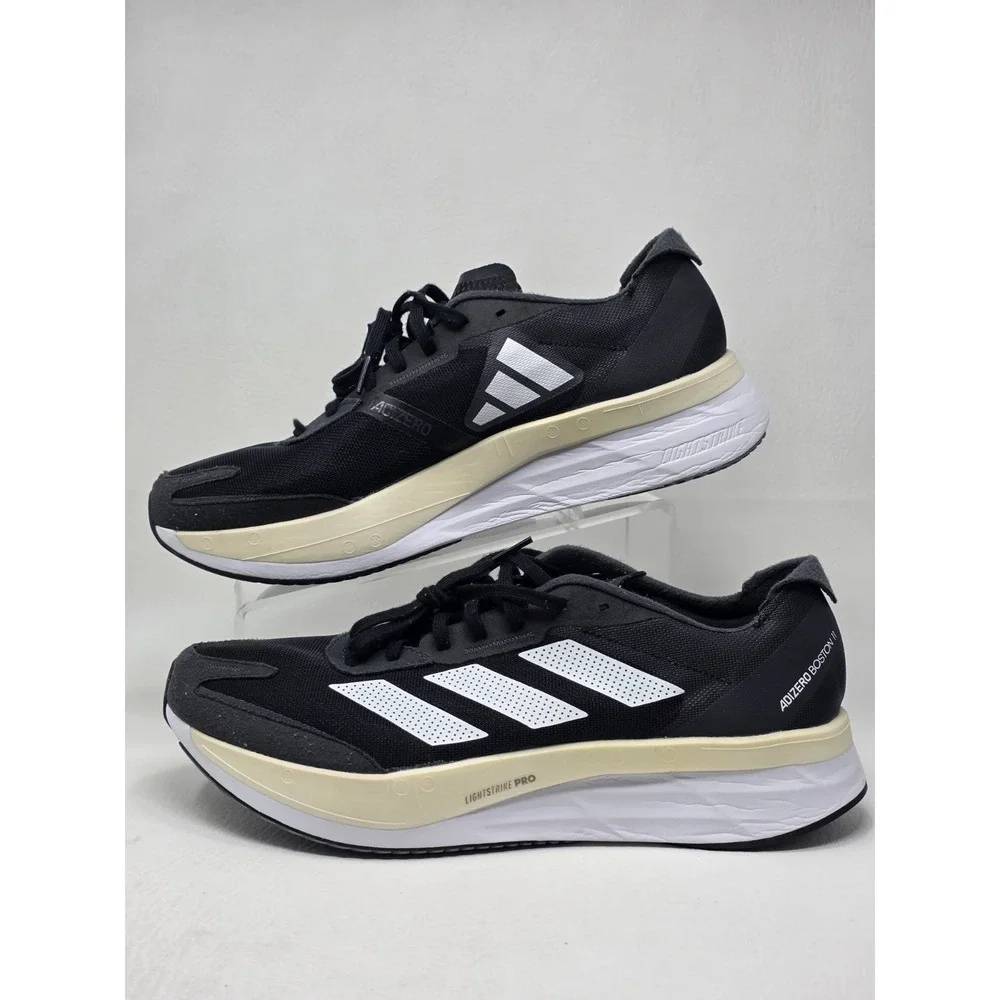 Adidas Adizero Boston 11 GX6651 Marathon Running Shoe Black White Mens Size 11.5